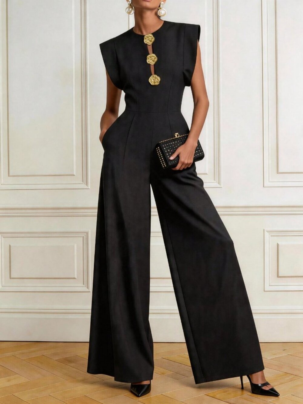 Black Elegant Women's Casual Jumpsuit